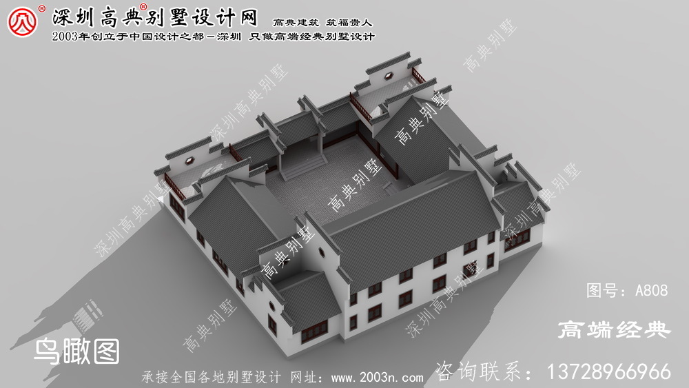 龙安区简单二层庭院别墅设计图