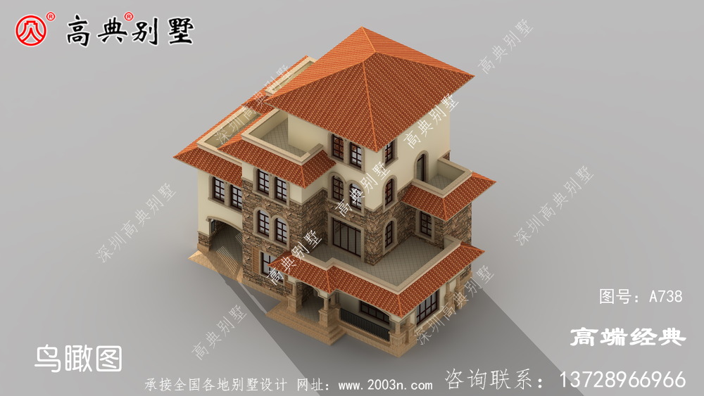 农村大户型别墅设计图三层	